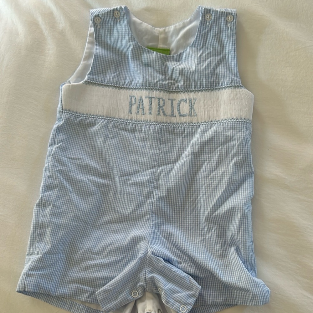 Patrick monogrammed classic whimsy blue Jon Jon